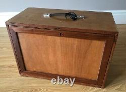 Vintage 8 Tiroir Boîte À Outils Ingénieurs Horloger Coffre En Bois Verrouillable / Cabinet