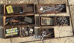 Vintage Chêne Neslein 8 Tiroir Locking Engineers Machinist Tool Coffre D'armoire