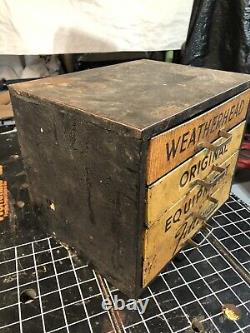 Vtg Weatherhead 4 Tiroir En Métal Armoire Publicité Mancave Garage Industriel