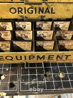 Vtg Weatherhead 4 Tiroir En Métal Armoire Publicité Mancave Garage Industriel