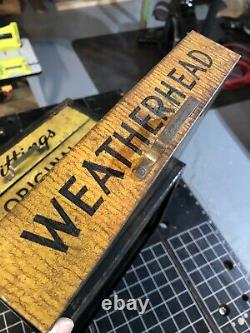 Vtg Weatherhead 4 Tiroir En Métal Armoire Publicité Mancave Garage Industriel
