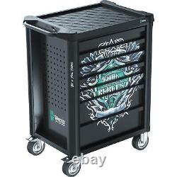 Wera Tool Rebel 7 Drawer Roller Cabinet and Hand Tool Kit Black<br/> 	<br/> 
Armoire à tiroirs à roulettes Wera Tool Rebel 7 et trousse à outils à main noire